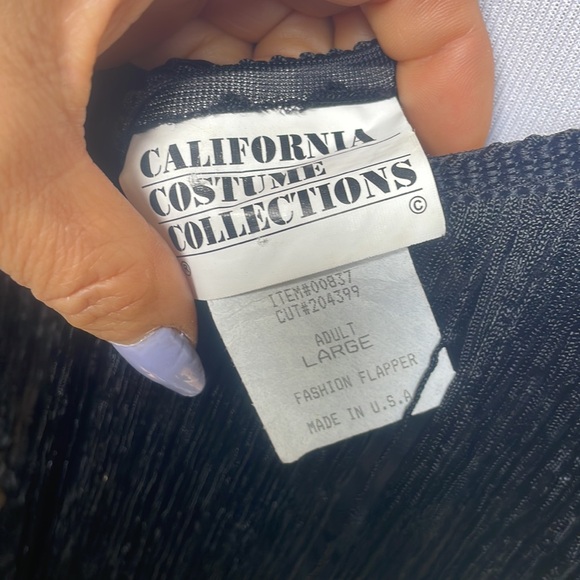 California Costume Collections Black Fringe Sequin Flapper Dress - Picture 5 of 8